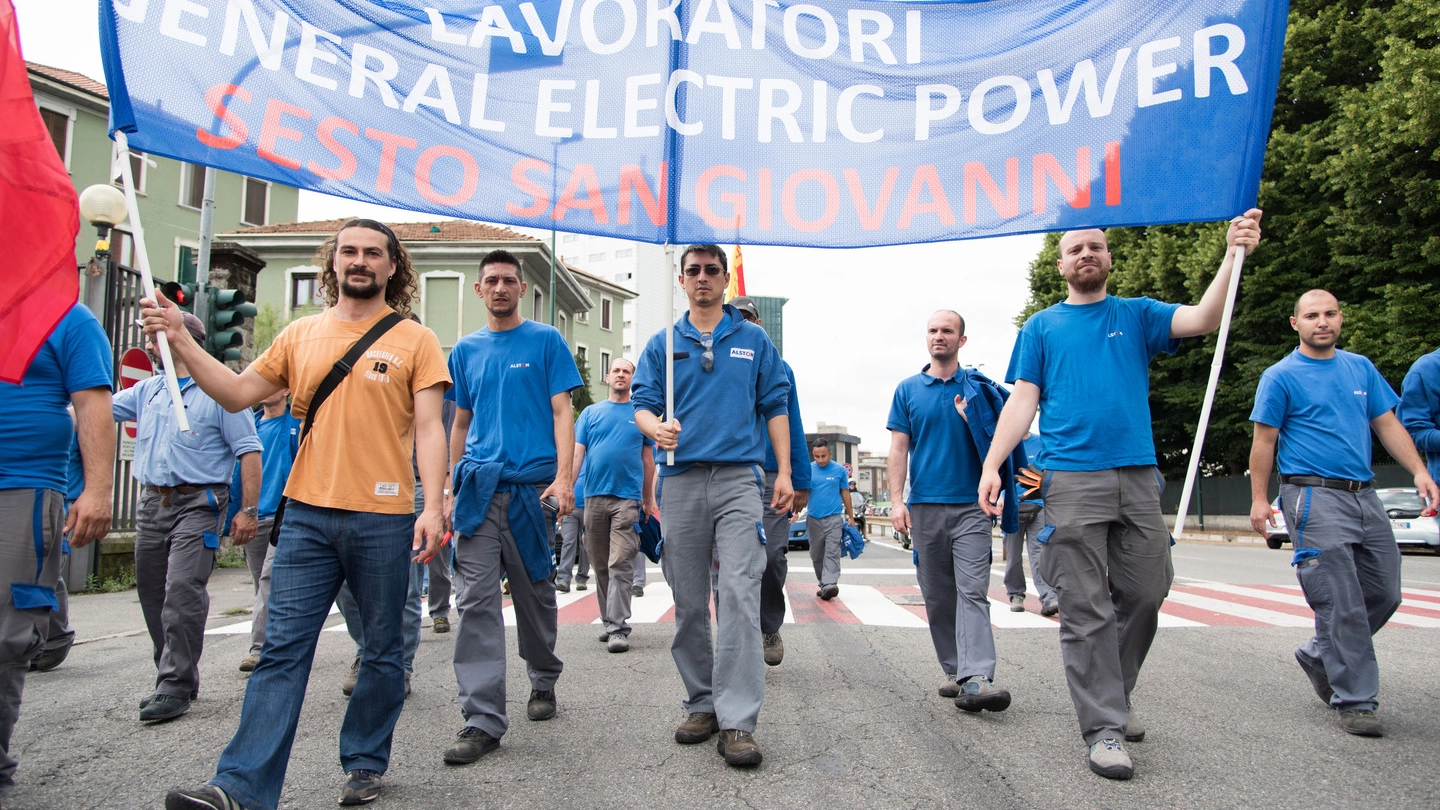 Una delle proteste dei lavoratori di General Electric
