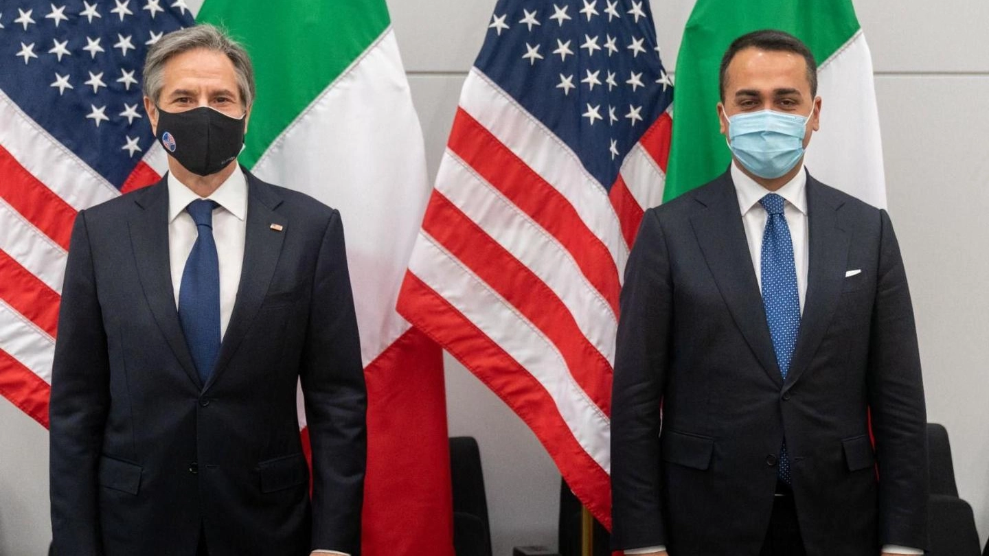 Iil segretario di Stato Usa Antony Blinken con il ministro Luigi Di Maio