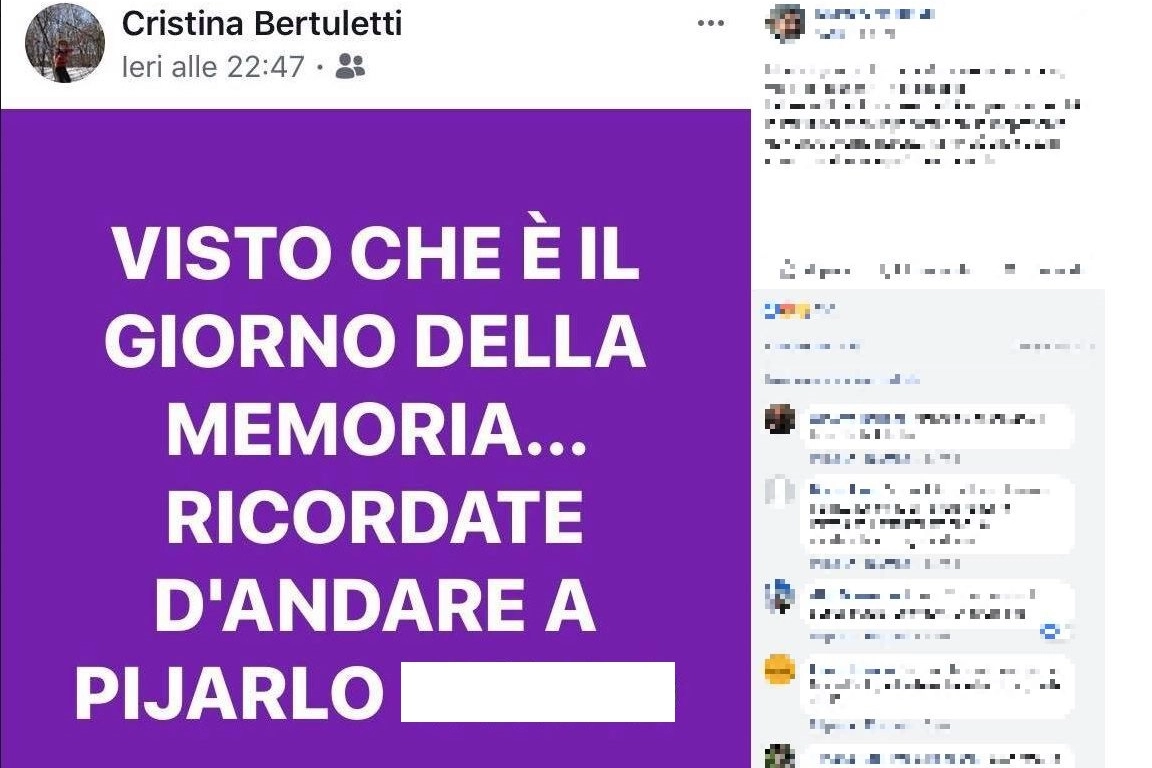 La frase di Cristina Bertuletti su Facebook