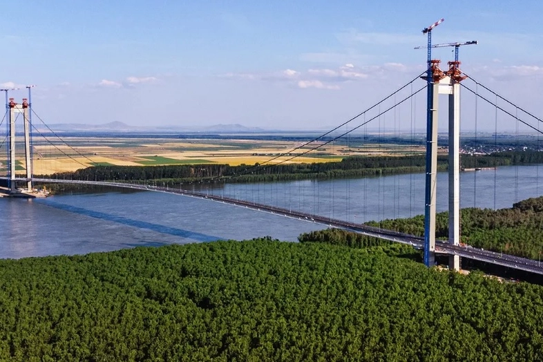 Il Ponte di Braila sul Danubio (foto Webuild)