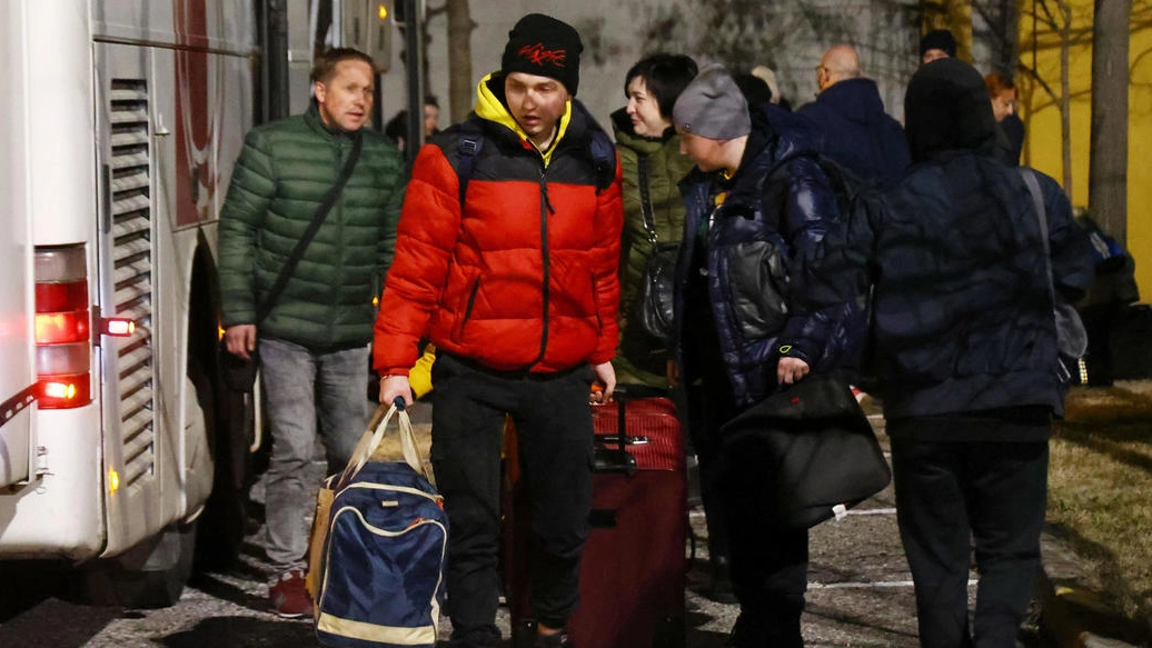 Profughi ucraini in fuga dall'orrore della guerra