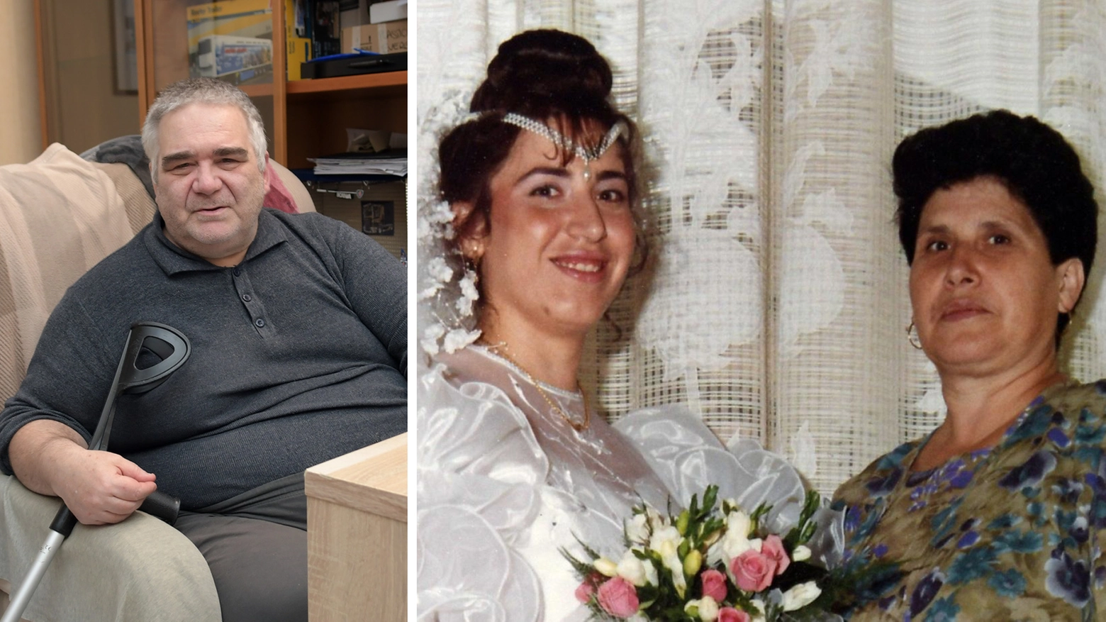 Mario De Luca, marito di Rosa Fabbiano, che nella foto a destra è con la madre Lucia Cipriano Mario De Luca, marito di Rosa Fabbiano, che nella foto a destra è con la madre Lucia Cipriano
