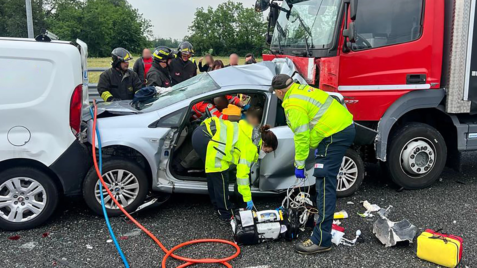 Il maxi tamponamento in A4 nei pressi della barriera Rho-Ghisolfa