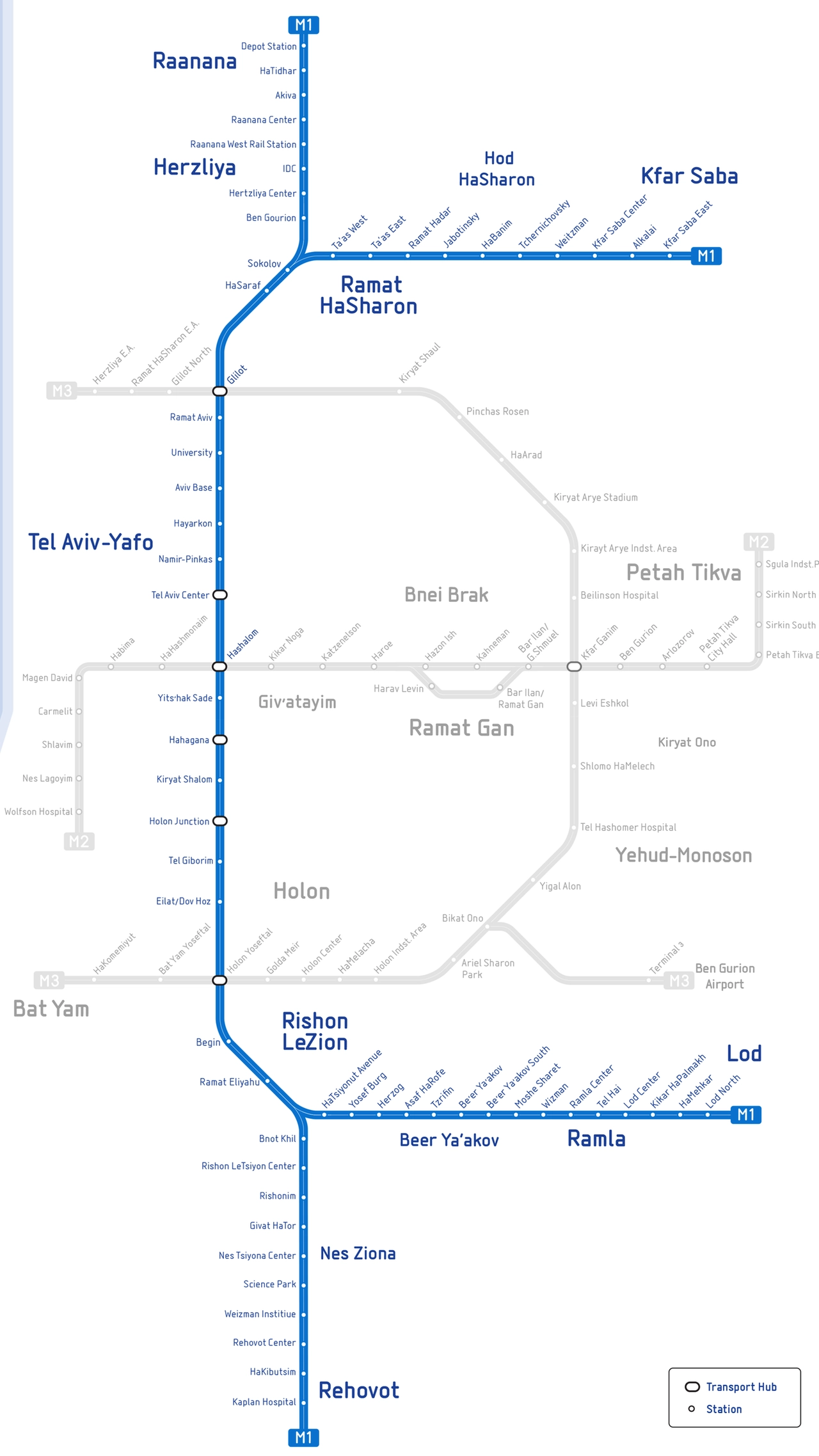 Il progetto della Linea 1 di Tev Aviv