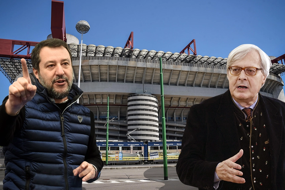 Matteo Salvini e Vittorio Sgarbi e la battaglia sullo stadio di San Siro