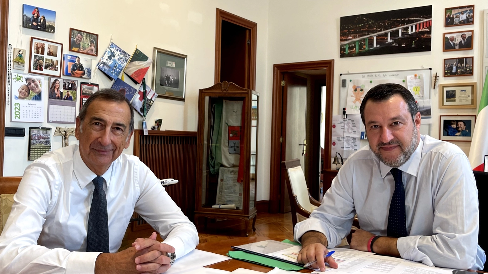Il sindaco di Milano Giuseppe Sala e il ministro Matteo Salvini durante l'incontro a Roma Il sindaco di Milano Giuseppe Sala e il ministro Matteo Salvini durante l'incontro a Roma