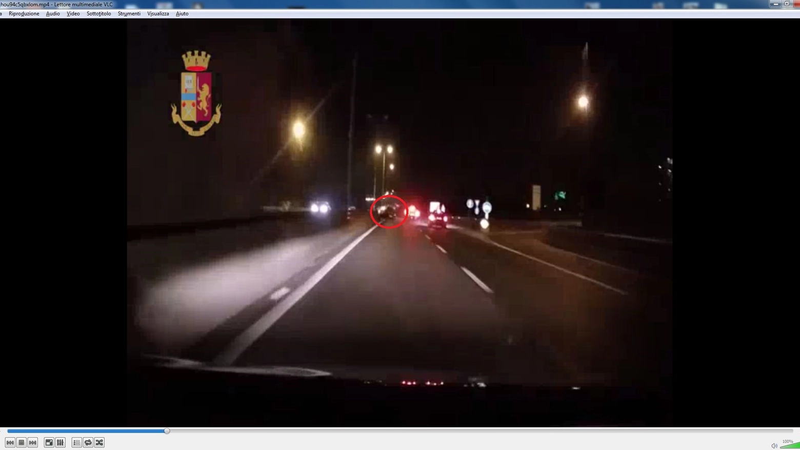 Il momento dell'incidente (Frame video)