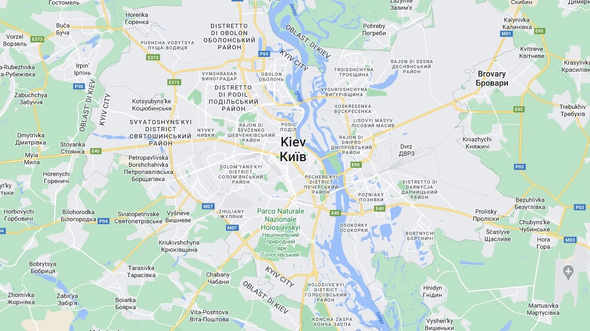 Kiev vista da Google Maps