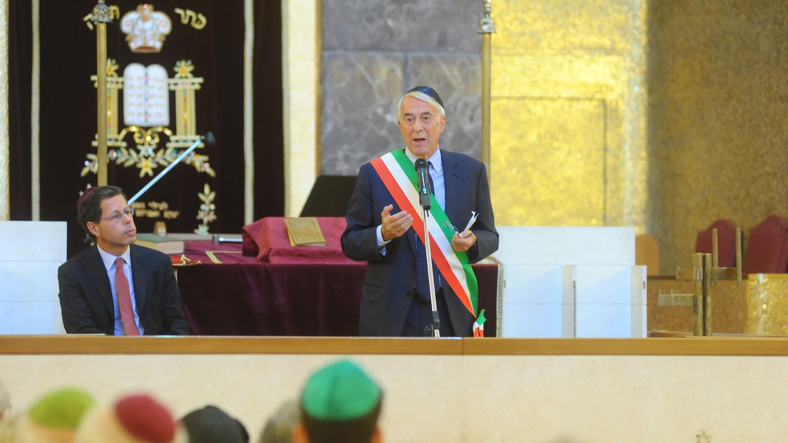 Il sindaco di Milano Giuliano Pisapia all'apertura del Festival Jewish an the city