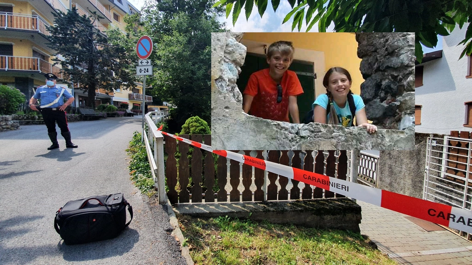 Tragedia a Margno, nel riquadro i due gemelli uccisi nella foto postata dal padre su Fb