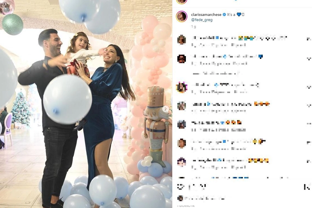Clarissa Marchese e Federico Gregucci con la figlia Arya (Foto Instagram)