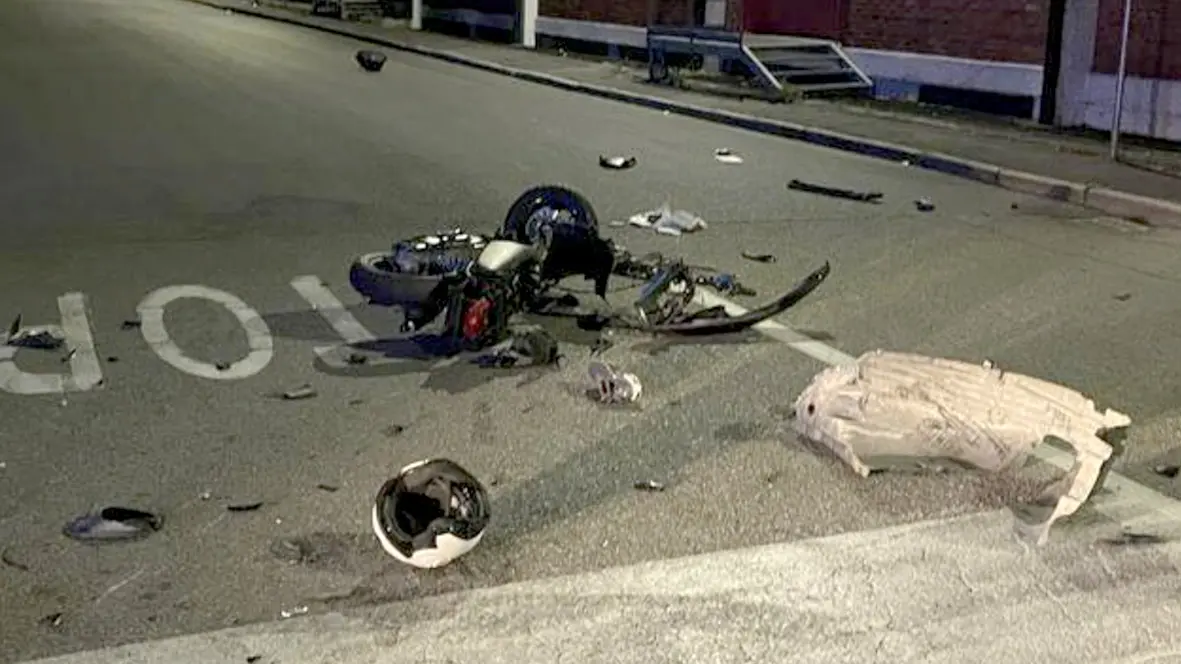 I resti dell'incidente a Meda