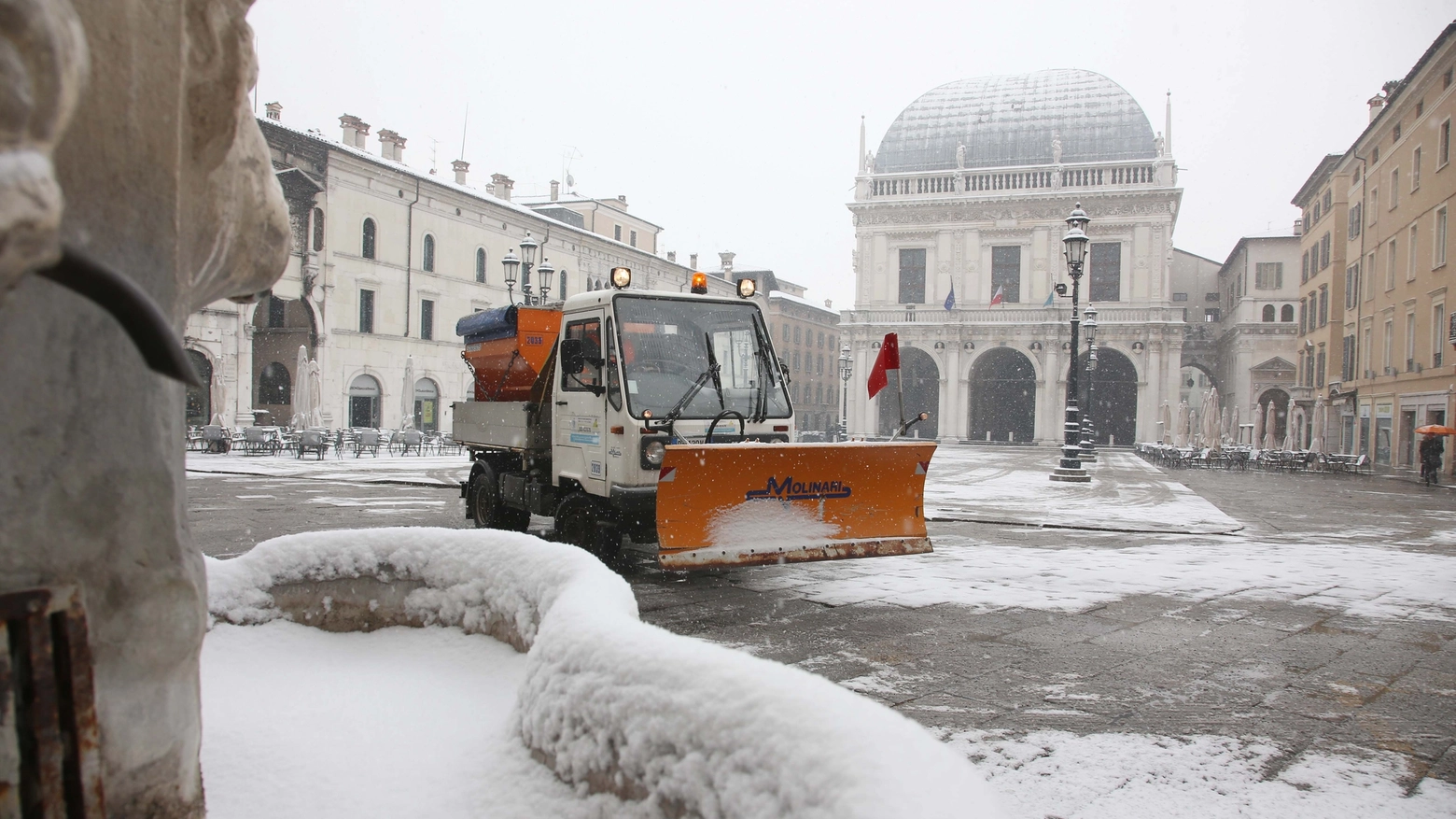 Neve in città a Brescia