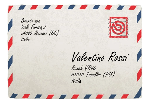 Lettera per Valentino Rossi (Foto sito internet Brembo.com)