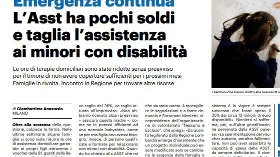 L’assistenza ai minori con disabilità  "Trovati i fondi per annullare i tagli"