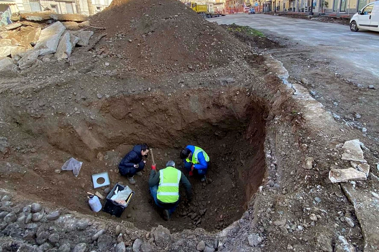 Gli scavi nel cantiere