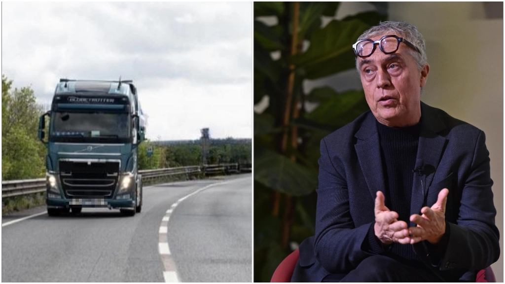Un tir in autostrada e Stefano Boeri