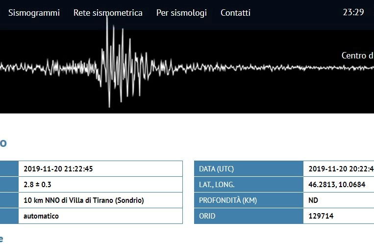 terremoto in Valtellina (Foto sito Centro Ricerche Sismologiche)