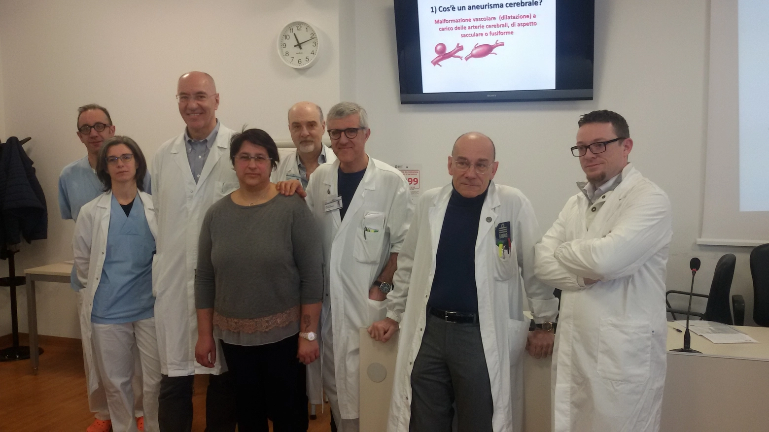 L'equipe dell'ospedale Sant'Anna impegnata nella cura dell'aneurisma