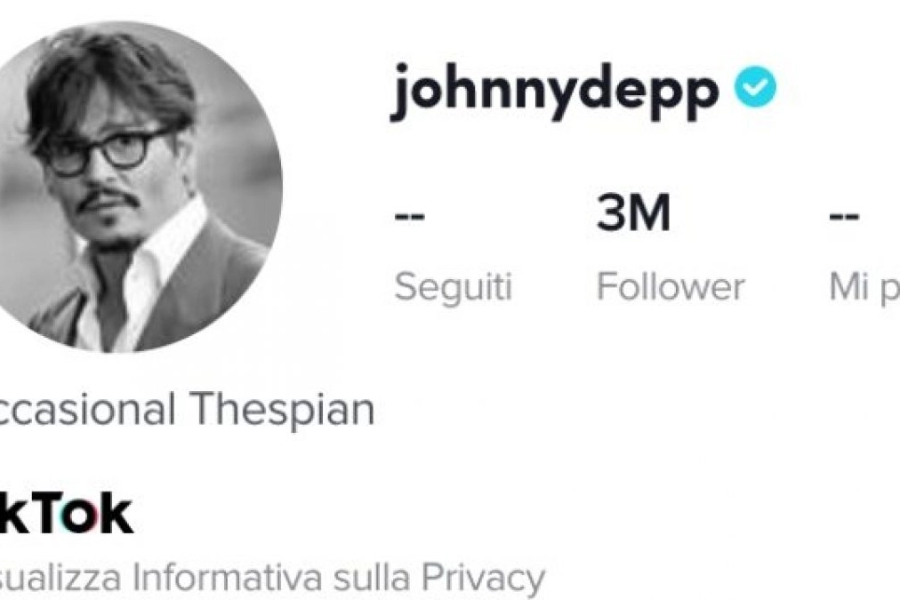 L'immagine del profilo di Johnny Depp su TikTok
