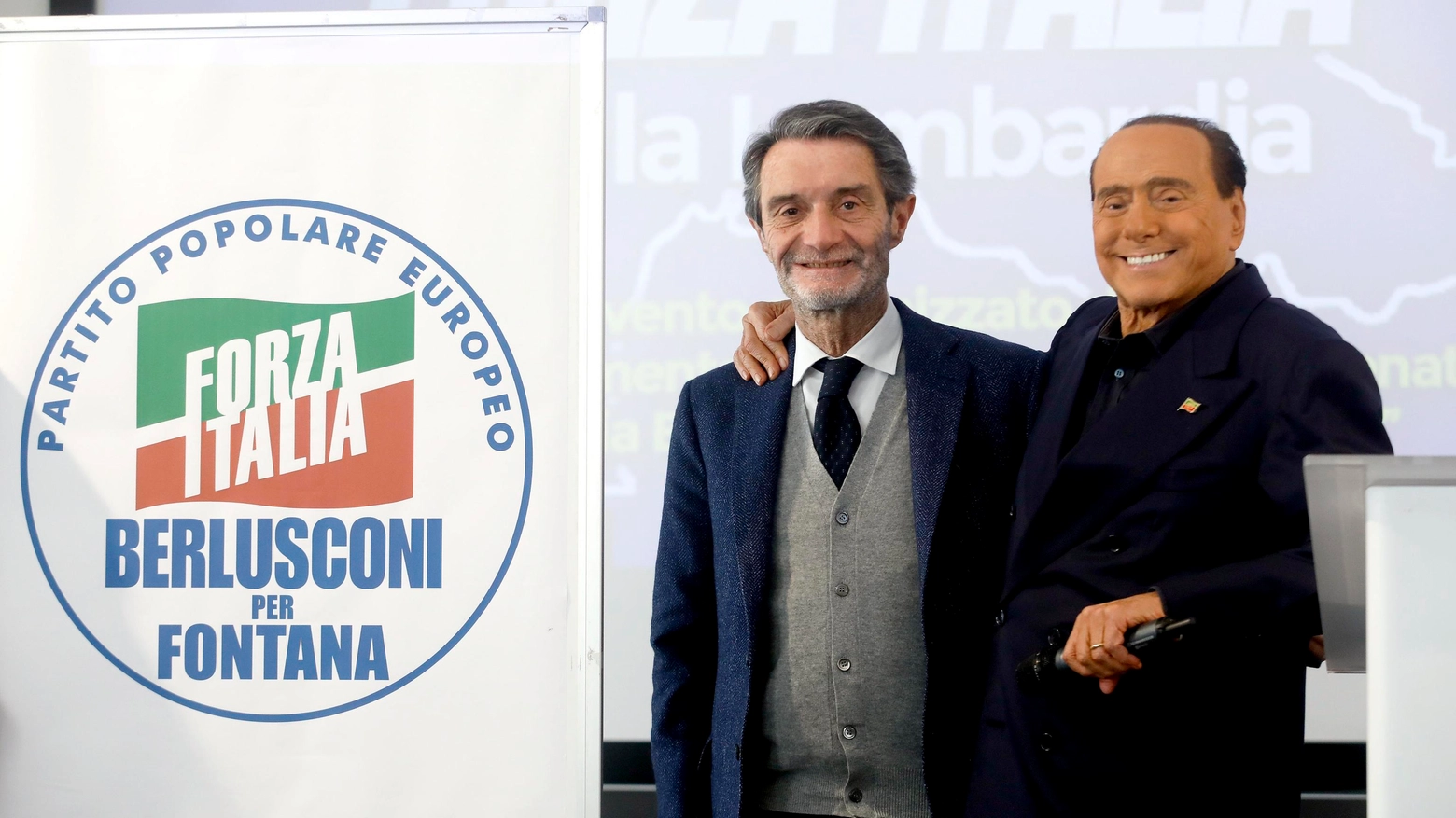 Attilio Fontana con Silvio Berlusconi