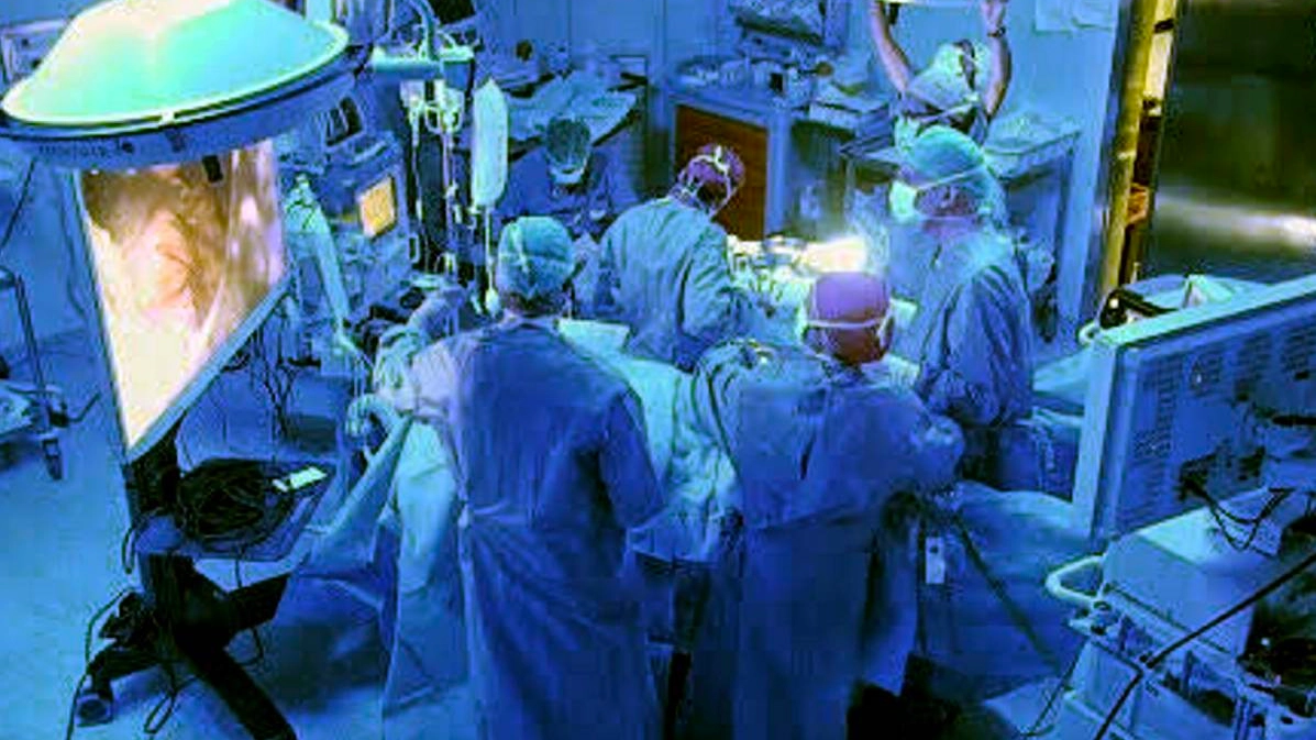 Una sala operatoria in una foto d'archivio