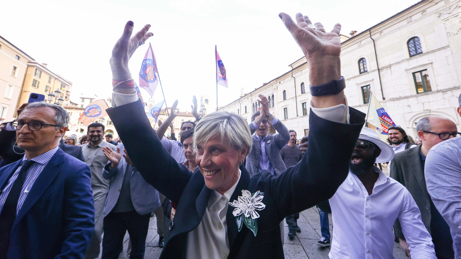 La soddisfazione della candidata del centrosinistra, eletta alla guida di palazzo Loggia dopo dieci anni da vice di Emilio Del Bono