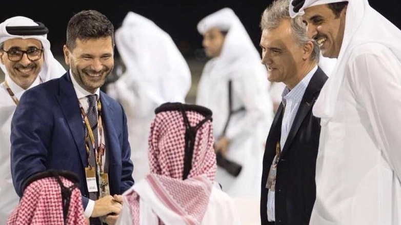 Pasquale Salzano con l'emiro del Qatar 