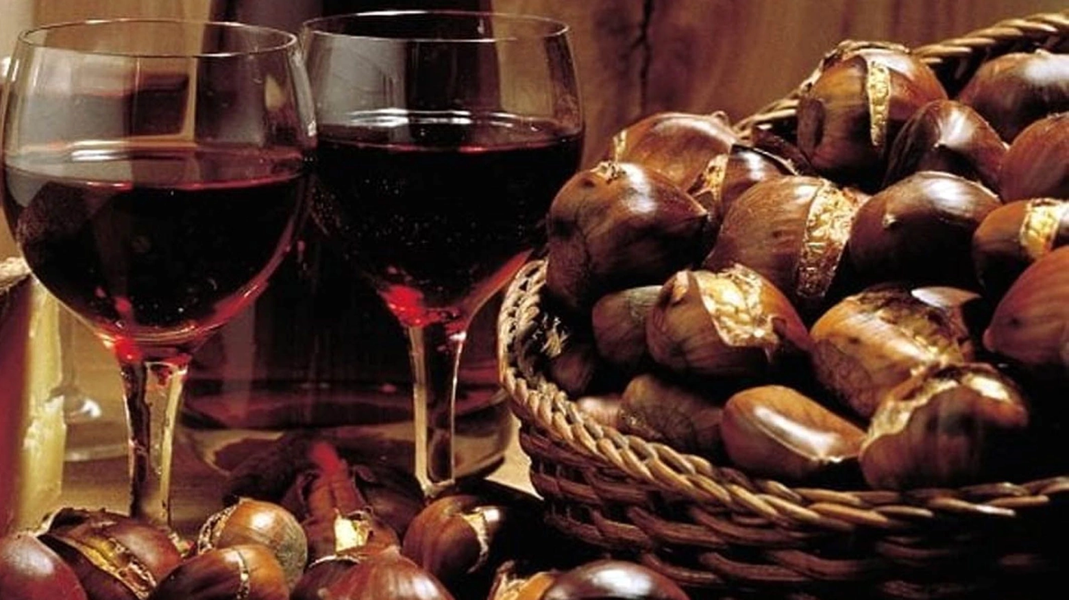Castagne e vino rosso
