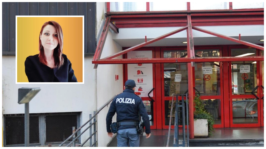 Varese, la scuola dove è avvenuta l'aggressione e, nel riquadro, l'avvocato Elisa Scarpino