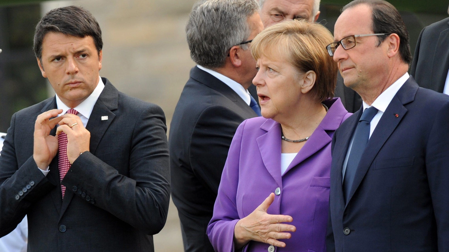 Matteo Renzi, Angela Merkel e Francois Hollande