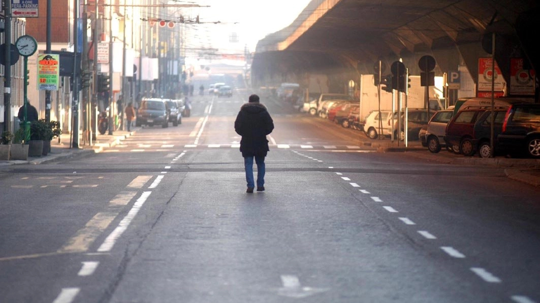 Una giornata di blocco del traffico a Milano all'inizio degli anni 2000