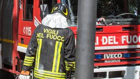 Vigili del fuoco in azione a San Vittore