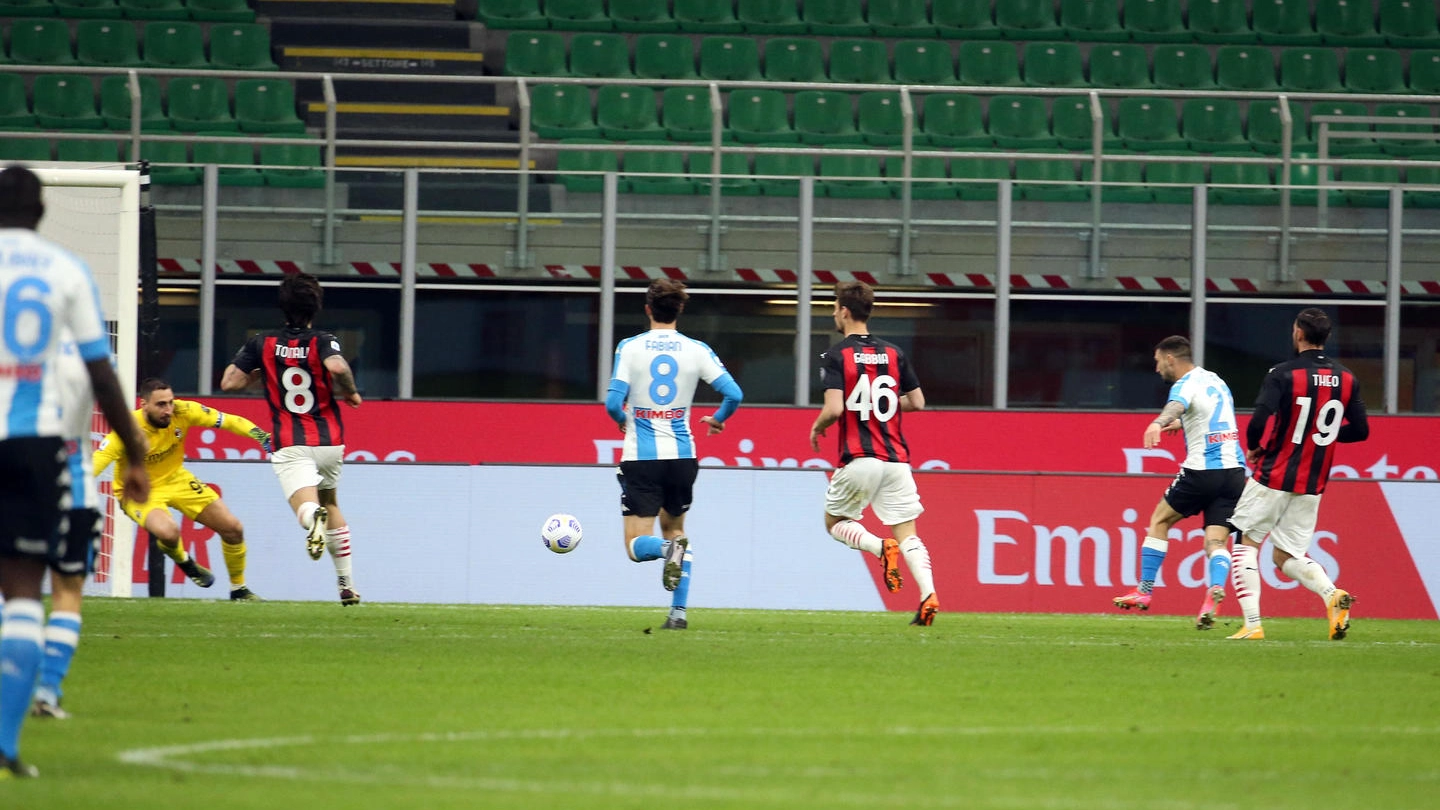 Il gol di Politano che decide Milan-Napoli