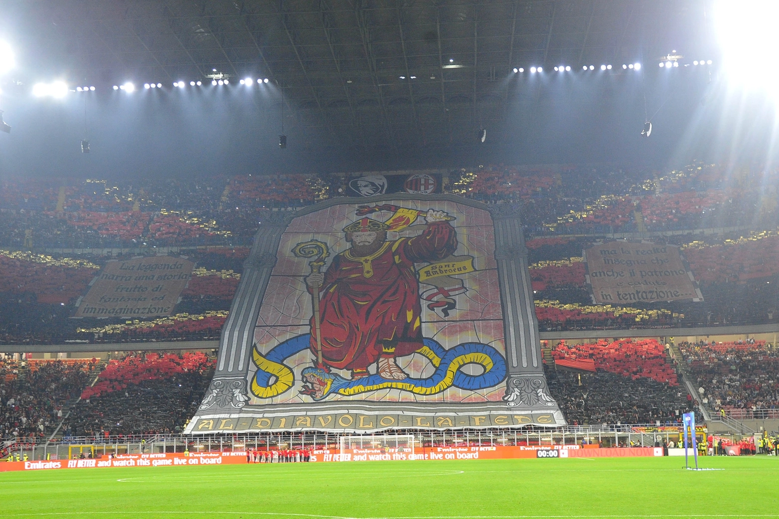Derby Milan-Inter, coreografia dei rossoneri