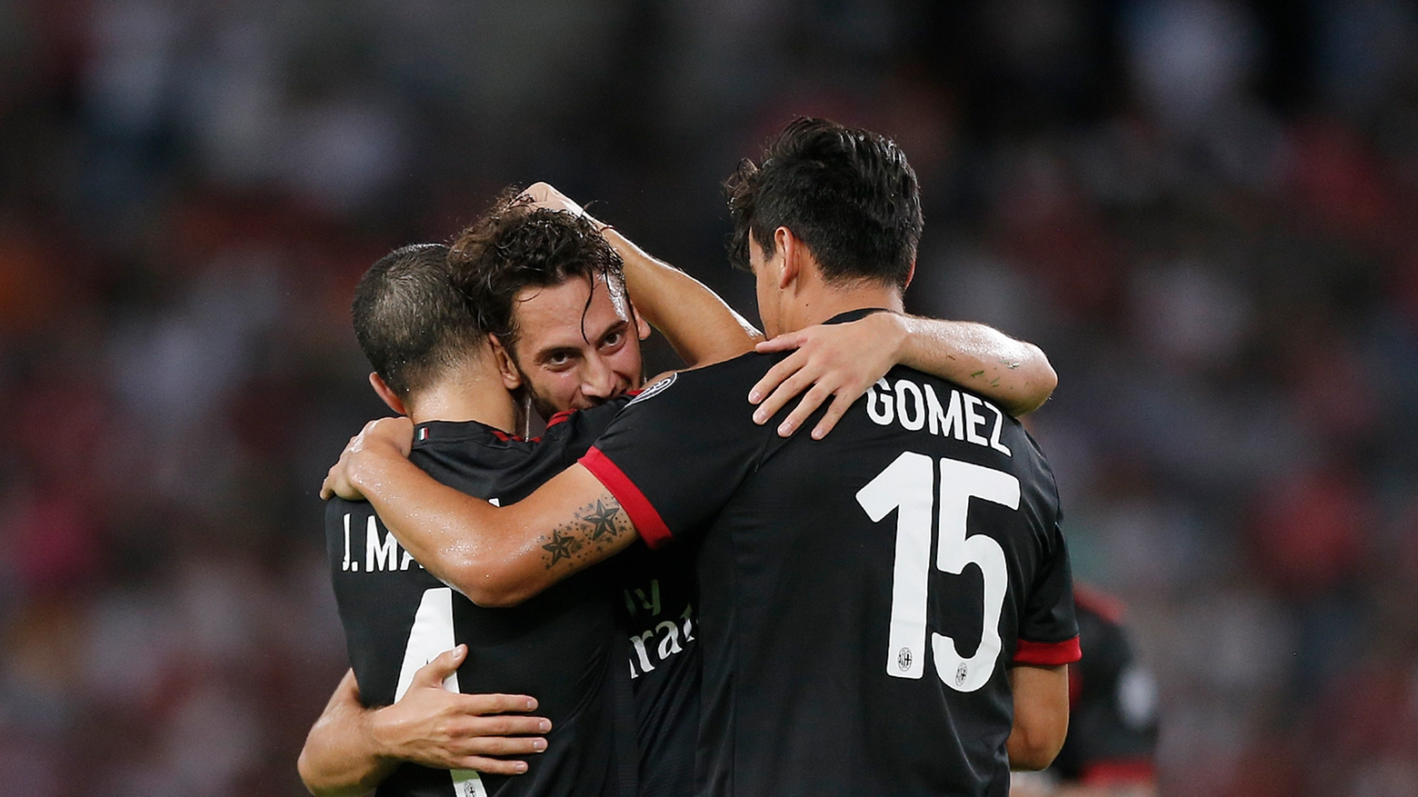 Ac Milan esulta per la vittoria contro il Bayern Monaco