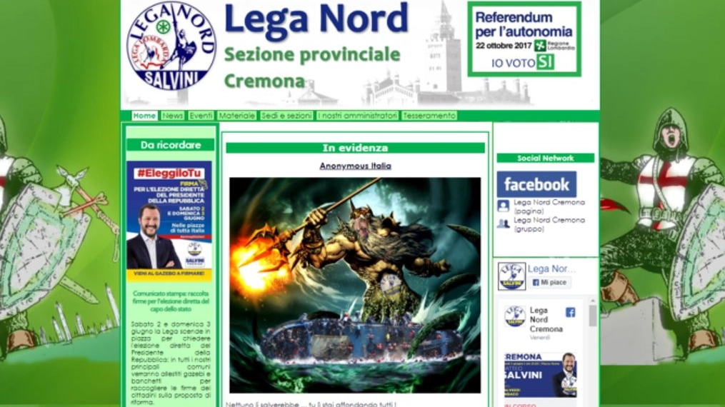 Hackerato il sito della Lega provinciale di Cremona