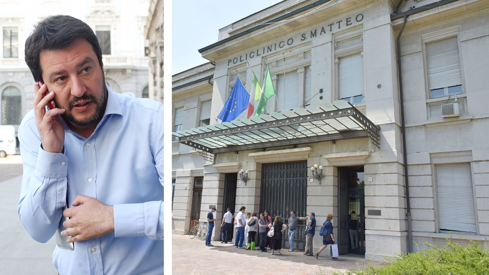 Matteo Salvini e il Policlinico San Matteo