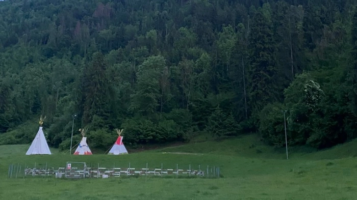 L'accampamento stile nativi americani a Clusone per il festival Lo Sprito del Pianeta