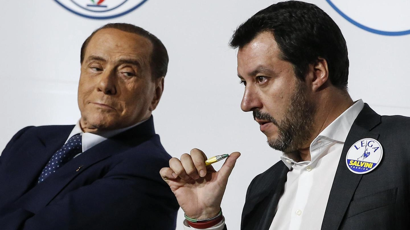 Silvio Berlusconi (Forza Italia) e Matteo Salvini (Lega) - Foto Ansa