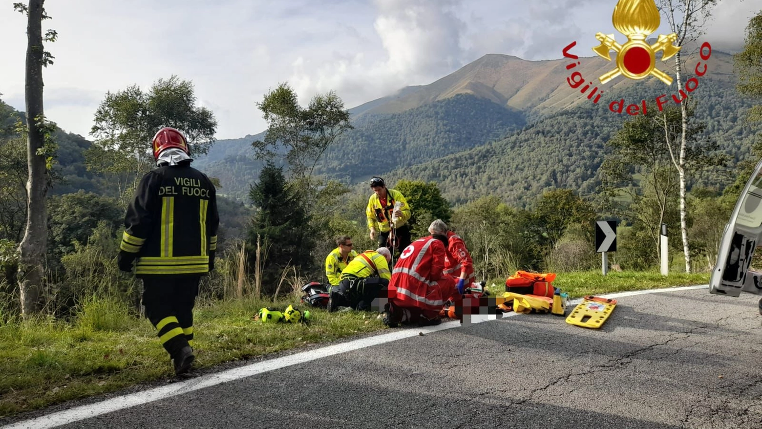 Il luogo dell'incidente a Sormano