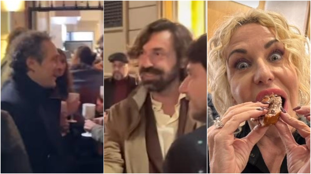 Claudio Santamaria. Andrea Pirlo e Antonella Clerici alla festa di inaugurazione di Quintalino a Milano