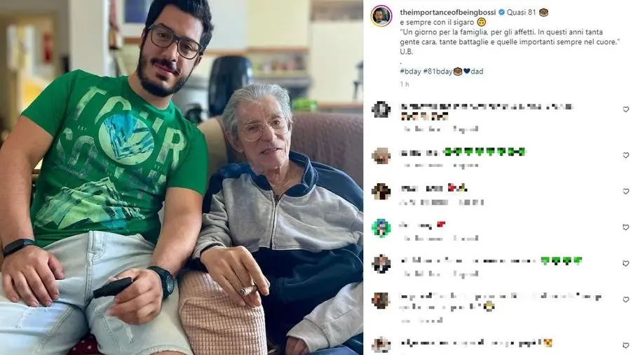 Renzo Bossi con il padre Umberto (foto Instagram)