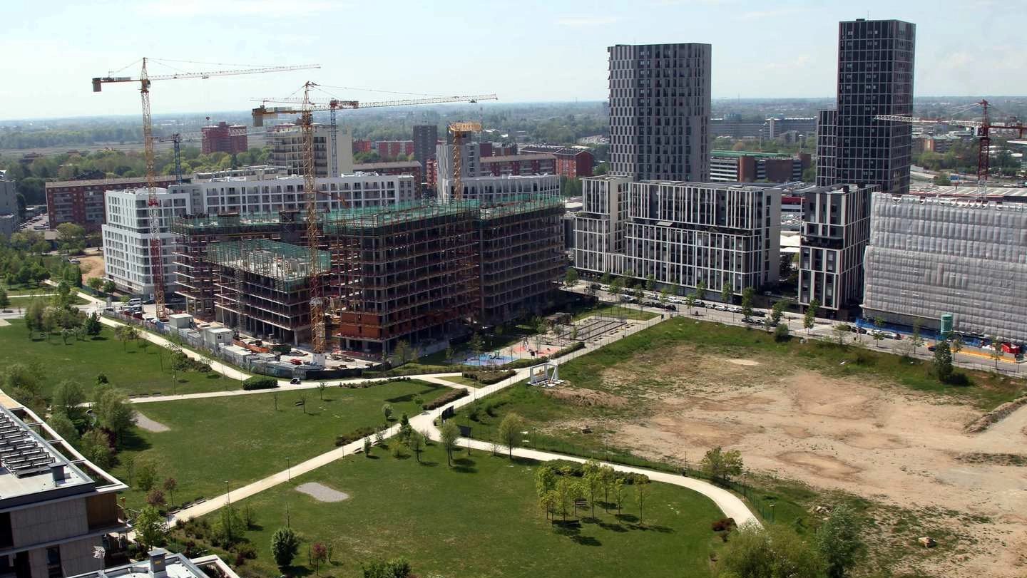 Una visione aerea del quartiere Cascina Merlata, di fianco all’area Mind