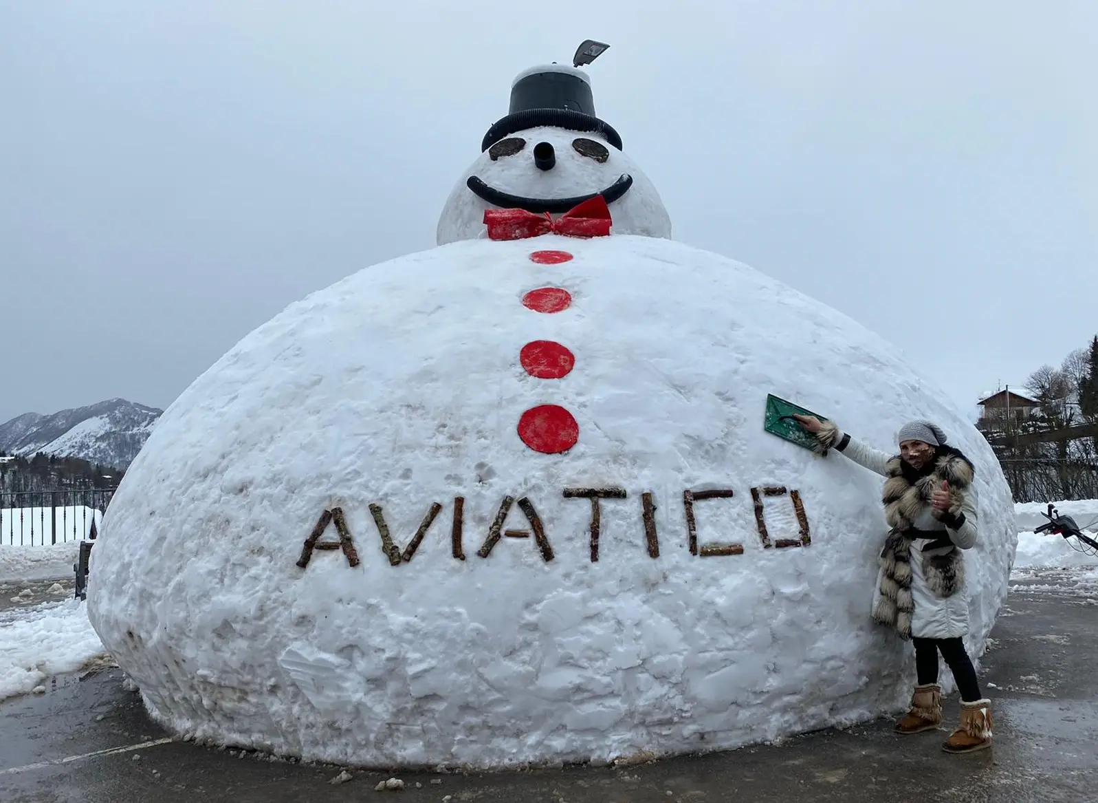 In Valseriana un pupazzo di neve da record