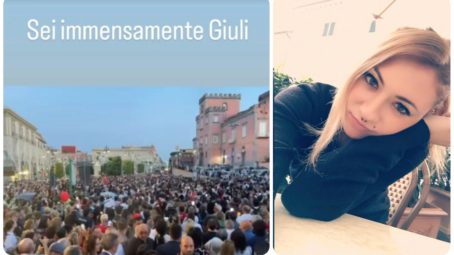 Giulia Tramontano e la fiaccolata a Sant'Antimo Giulia Tramontano e la fiaccolata a Sant'Antimo