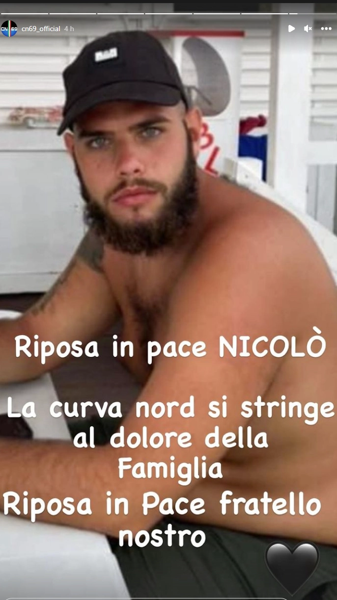 Il cordoglio della Curva Nord per la morte di Nicolò Sposaro