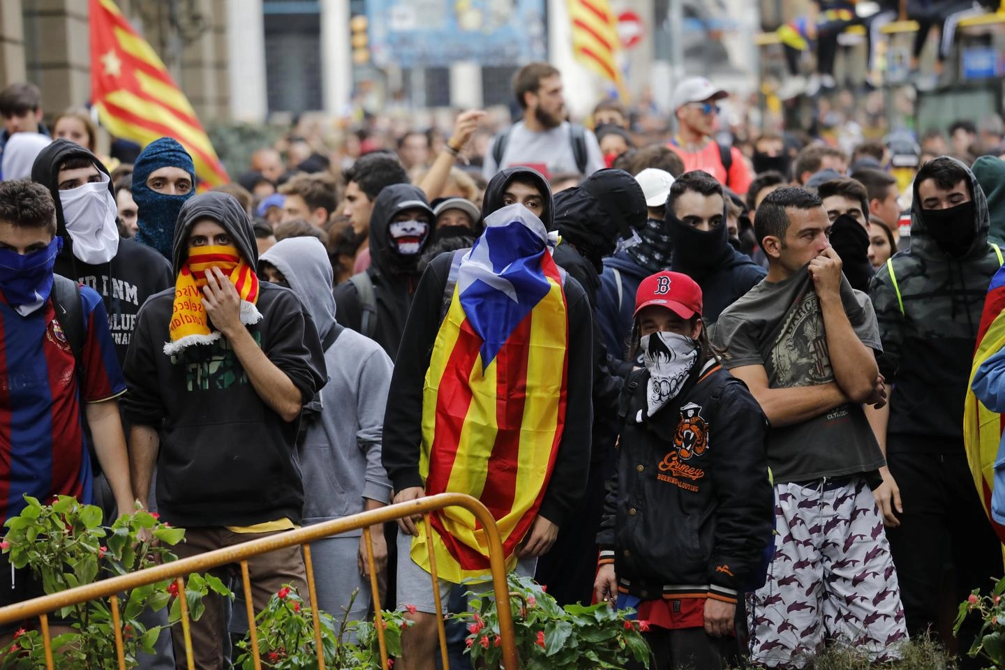 Protesta in Catalogna (Ansa)
