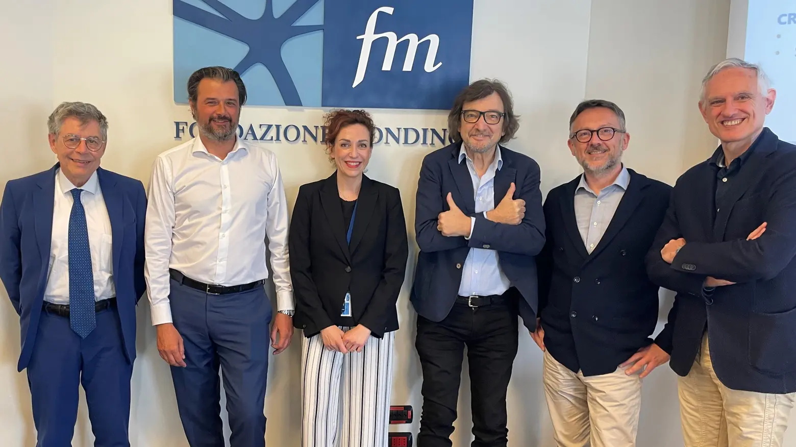 Claudio Cecchetto con il direttore generale Gianni Bonelli e i vertici del Mondino Claudio Cecchetto con il direttore generale Gianni Bonelli e i vertici del Mondino