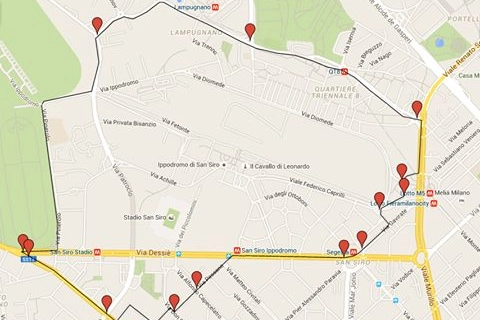 La zona ztl di san Siro